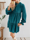 2025 New Women's Casual A-Line Long-Sleeve Dress With Butterfly Bow Details And Layered Design - Knee-Length Elegant Dress For Spring And Autumn