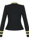 Women's Slim Fit Sexy Gold Border British Style Top, Hot Selling Autumn And Winter New Navy Blue Style Jacket, Elegant And Sexy