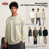 Long Sleeve Youth Autumn And Winter Solid Color Cotton Loose Plus Size T-shirt Men