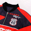 Women's Loose Fashion Short Letters Casual Zipper Jacket Coat