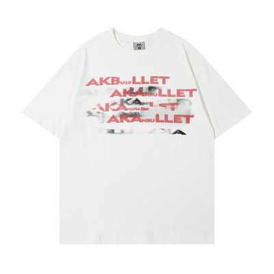 Fashion Printed Letter Short Sleeve T-shirt Men