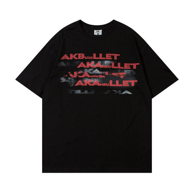 Fashion Printed Letter Short Sleeve T-shirt Men