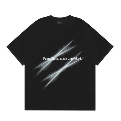 Scratch Printed Short-sleeved T-shirt For Men