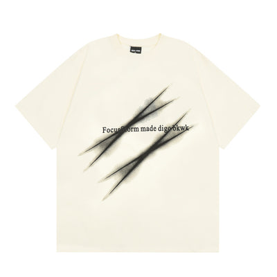 Scratch Printed Short-sleeved T-shirt For Men