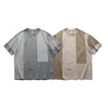 Trendy Contrast Color Stitching Loose Round Neck T-shirt Men